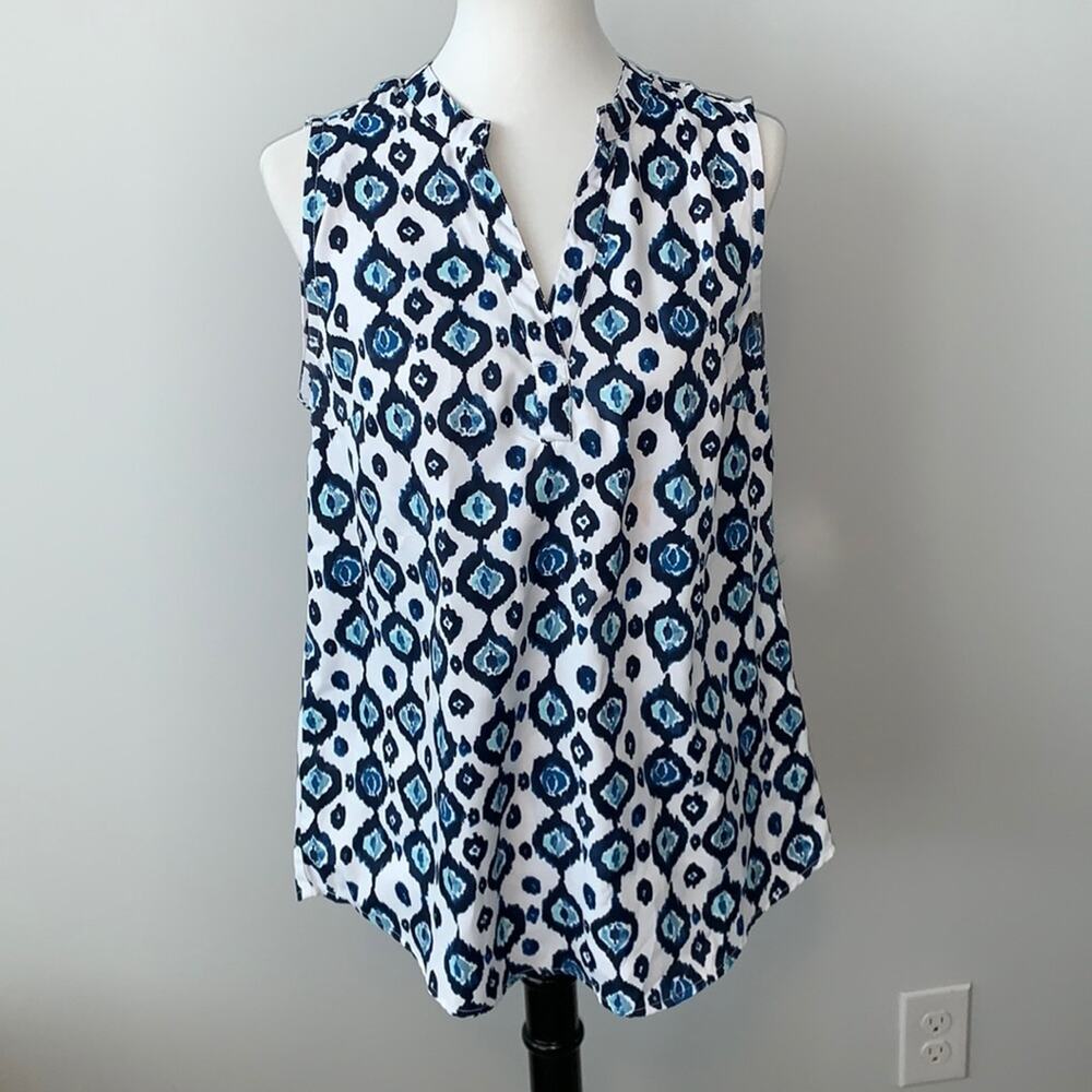 Mud Pie Sleeveless V Neck Tunic Blouse Sz M